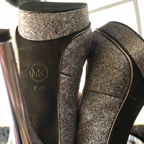 Michael Kors Grey Glitter Platform Heels - Picture 6 of 9